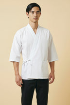 Sushi Chef Coat in White Front 1