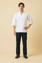 Sushi Chef Coat in White Front 2