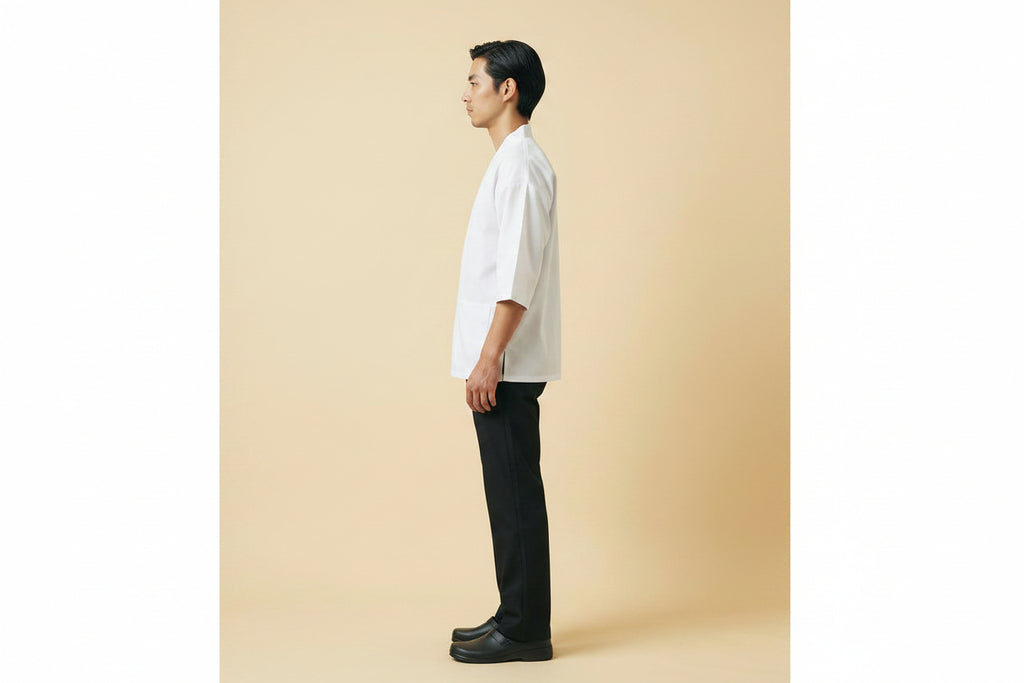 Sushi Chef Coat in White Side
