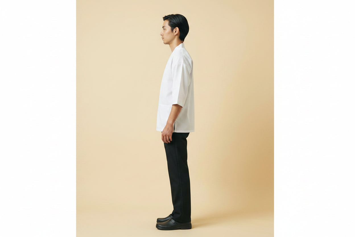Sushi Chef Coat in White Side
