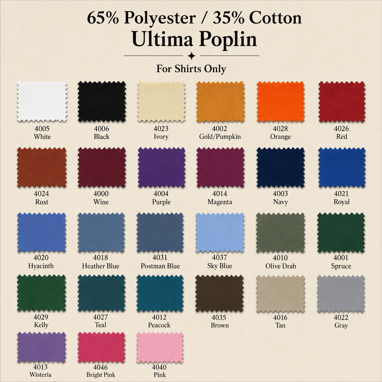 Ultima Poplin Swatch Card