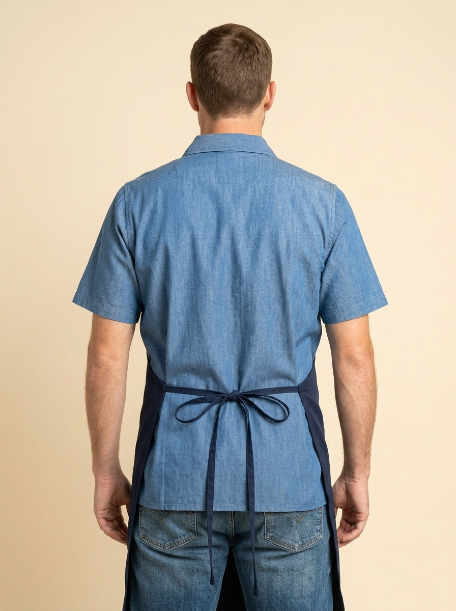 Utility Bib Apron Navy Back