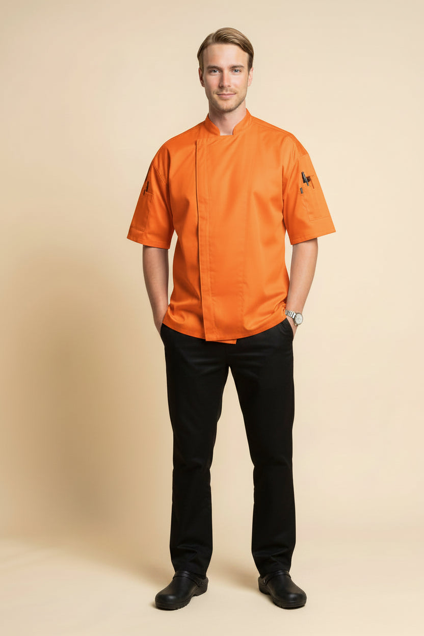 Venture Pro Vent Short Sleeve Chef Coat_1481_Orange