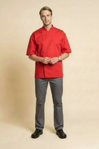 Venture Pro Vent Short Sleeve Chef Coat_1481_Red