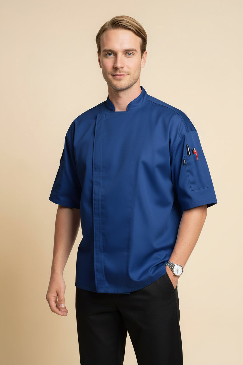 Venture Pro Vent Short Sleeve Chef Coat_1481_Royal