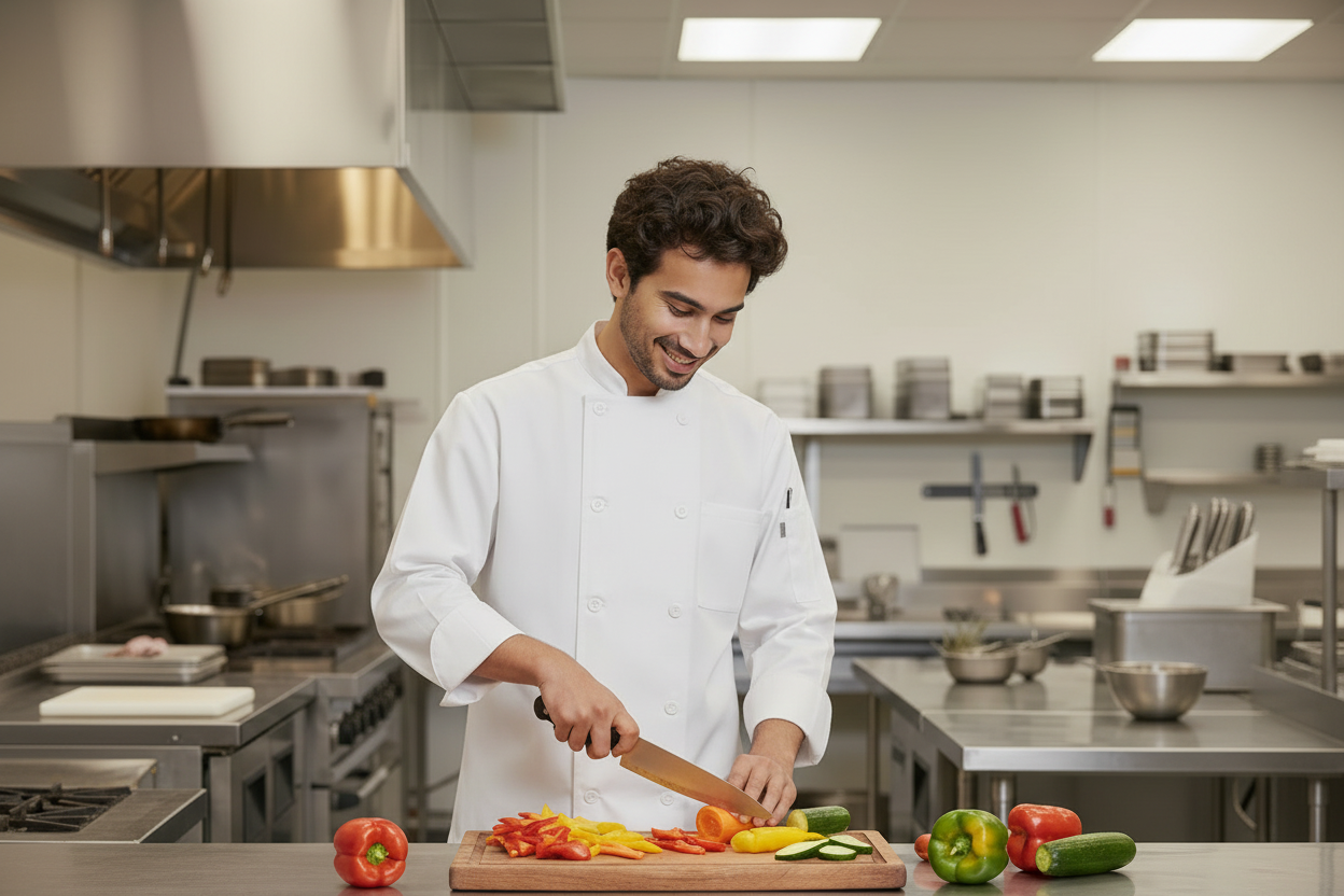 White Chef Coat Style Shot 1