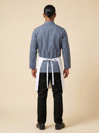 White Half Bistro Apron with Pockets Back